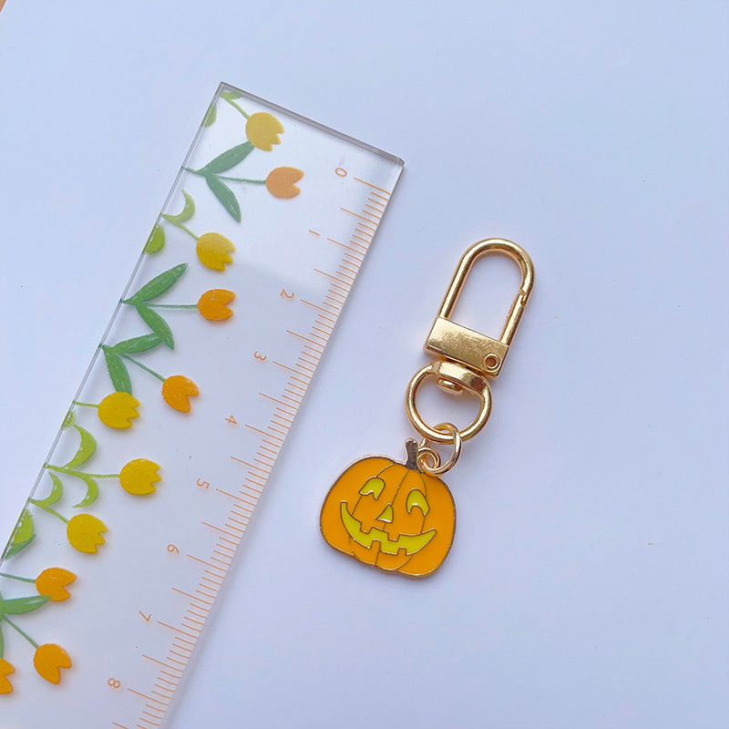 Wholesale Halloween Pumpkin Wizard Hat Alloy Keychain